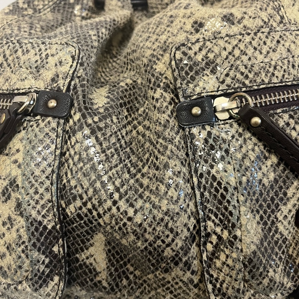 Banana Republic Python Leather Print Brown Should… - image 6